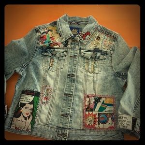 Custom Denim Jacket with Patches and Embroidery